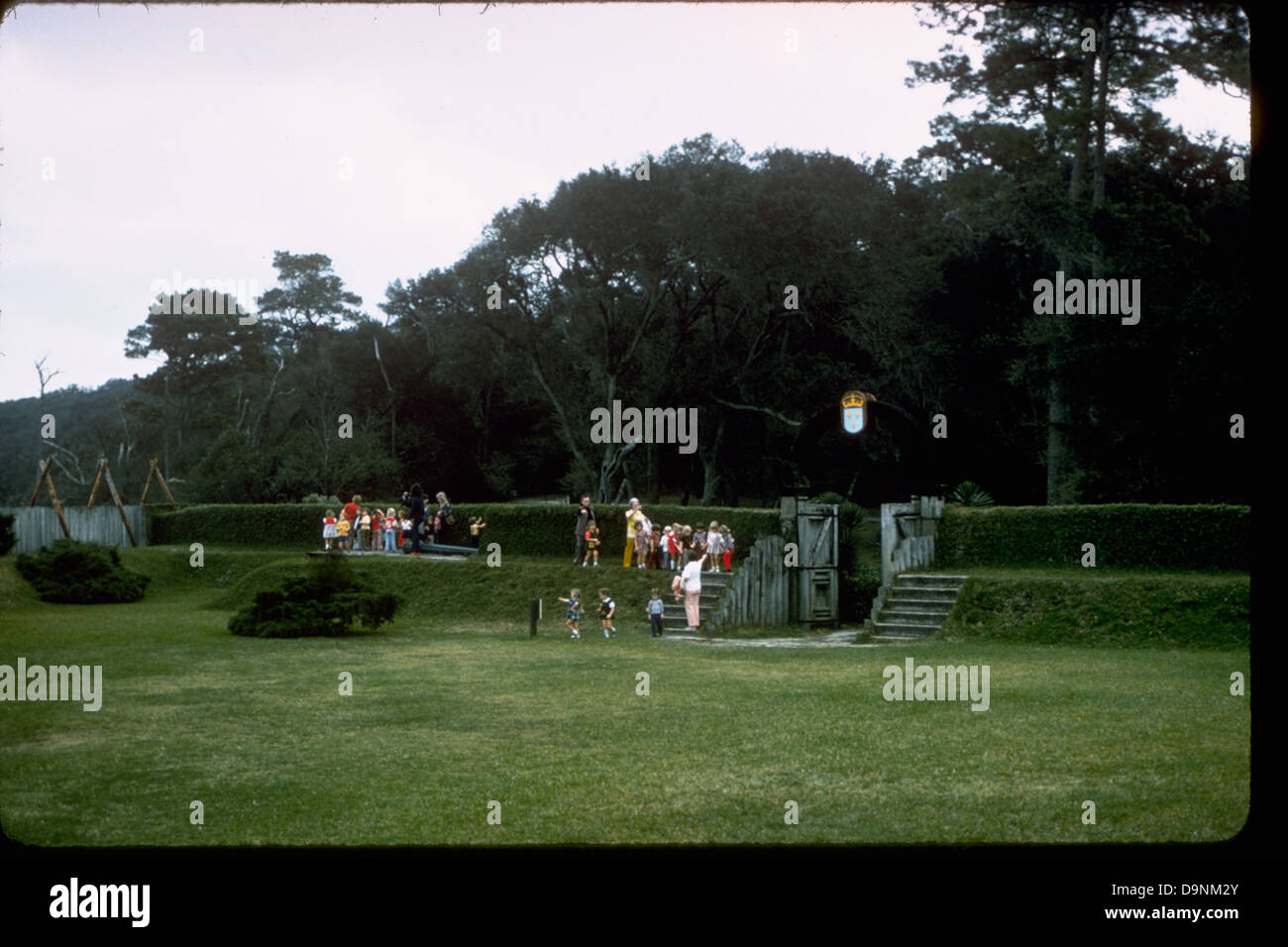 Das Fort Caroline National Memorial in Florida erinnert an den Ort der ersten französischen Kolonie in Amerika. Der Park bewahrt die Geschichte der frühen europäischen Entdeckungen und der Interaktion mit Indianern im 16. Jahrhundert. Stockfoto