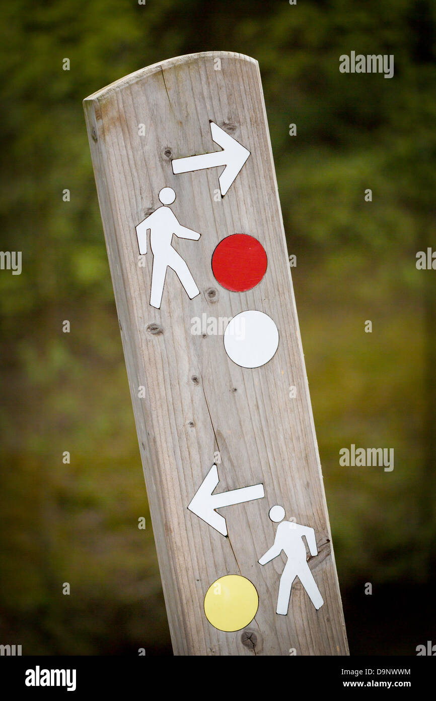 Holzschild Post In Großbritannien Parklandschaft Stockfoto