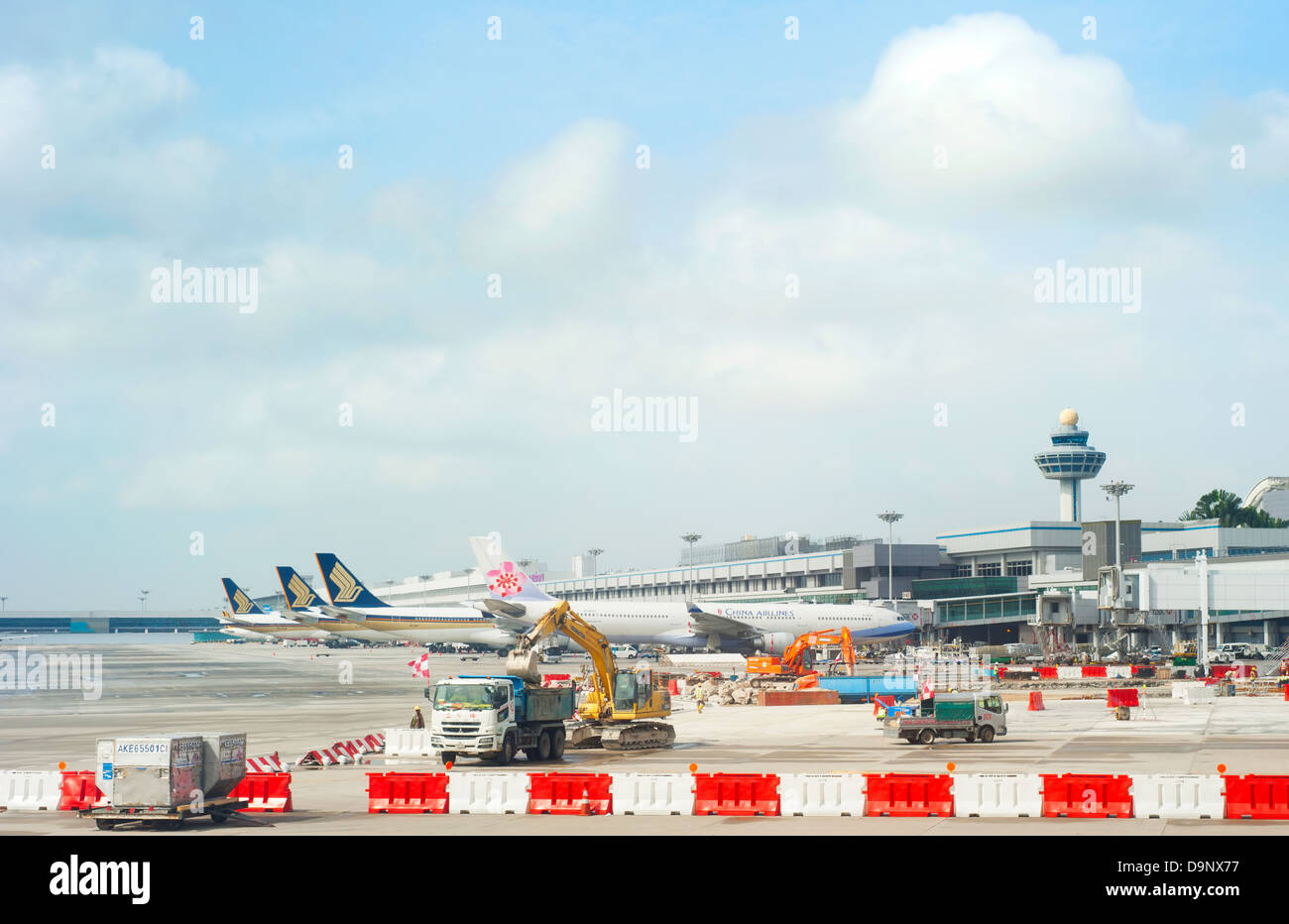 Baustelle am Changi International Airport Stockfoto