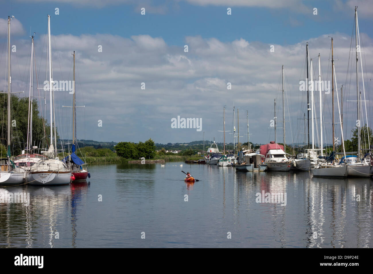 Exeter Ship Canal, Boote, Devon, England, UK. Stockfoto