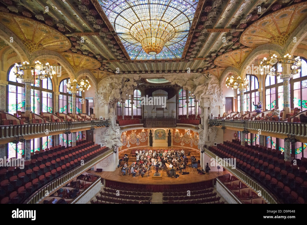 Konzert, Bühne, Palau De La Musica Catalana, Barcelona Stockfoto