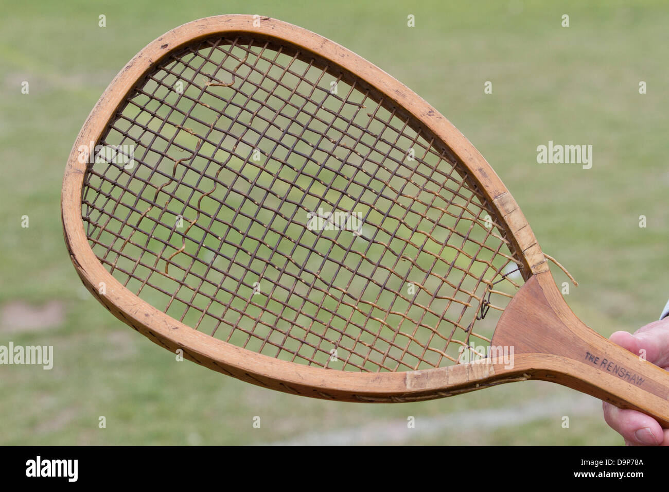 Old Wooden Tennis Racket Stockfotos & Old Wooden Tennis Racket Bilder