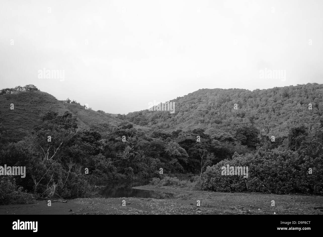 schwarzen und weißen Berglandschaft in panama Stockfoto