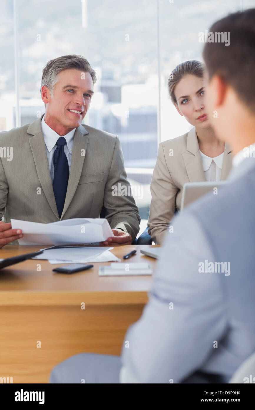 Geschäftsleute in einem interview Stockfoto