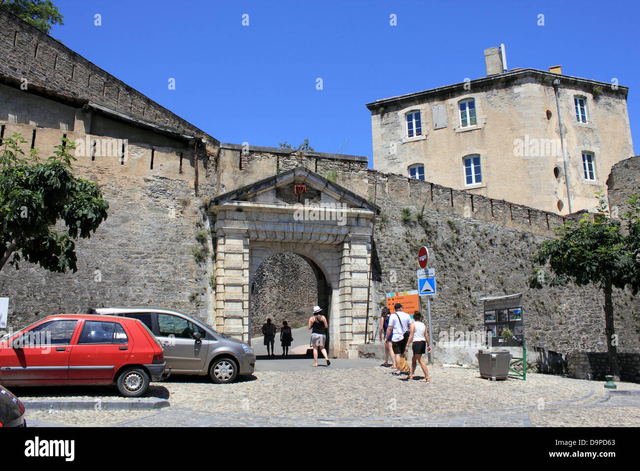 Wand in Stadt von Corte, Korsika, Frankreich Stockfoto