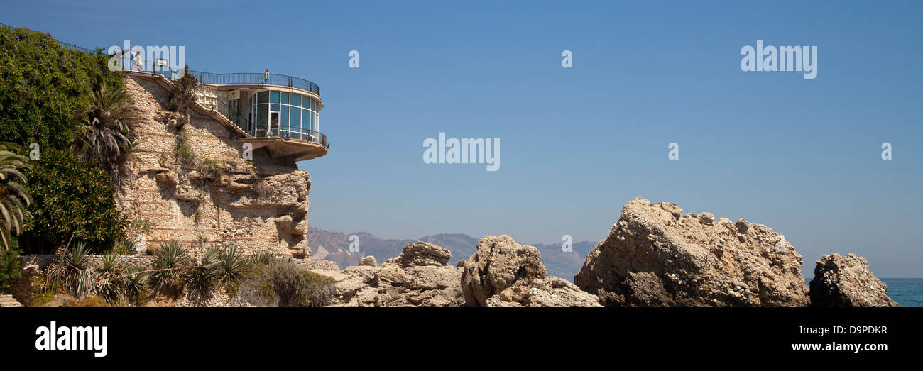 Küste Witz der Aussichtsplattform des Balcón de Europa, Nerja, Andalusien, Spanien, Europa Stockfoto