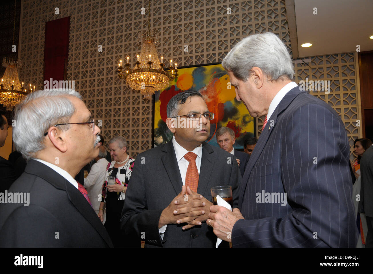 Secretary Kerry beteiligt sich an einem Geschäftsessen Führer Stockfoto