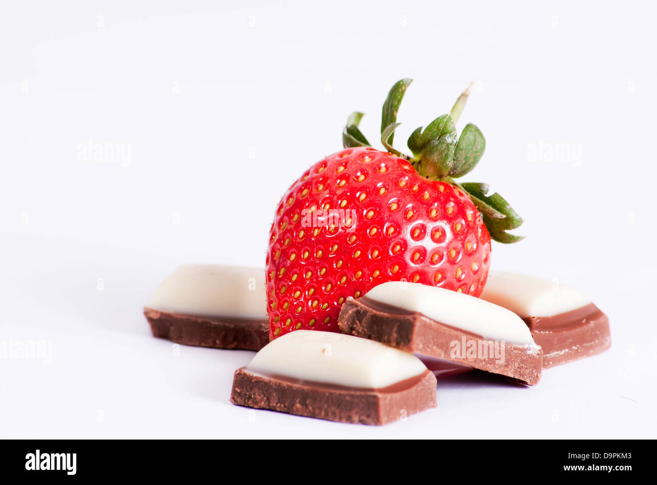 Erdbeeren und Schokolade Stockfoto