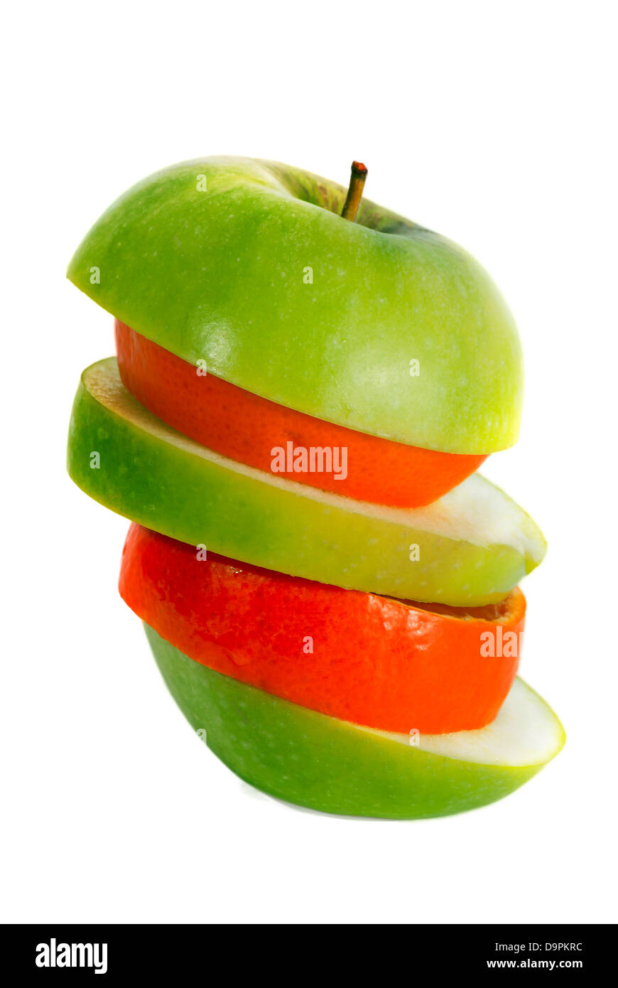 Apfel und Orangen Stockfoto