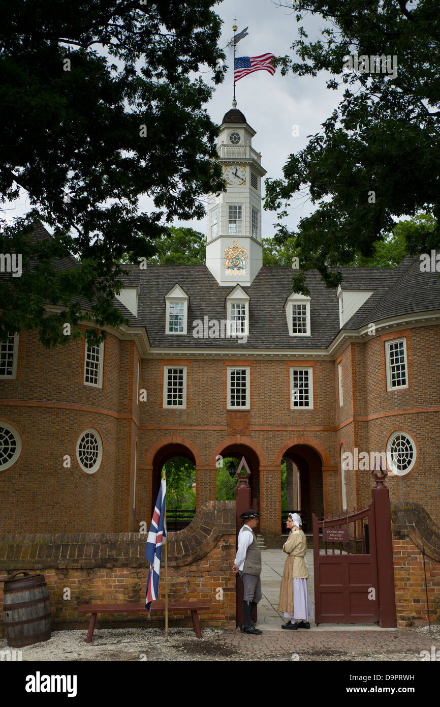 Capitol-Gebäudes in Williamsburg, Virginia, USA Stockfoto