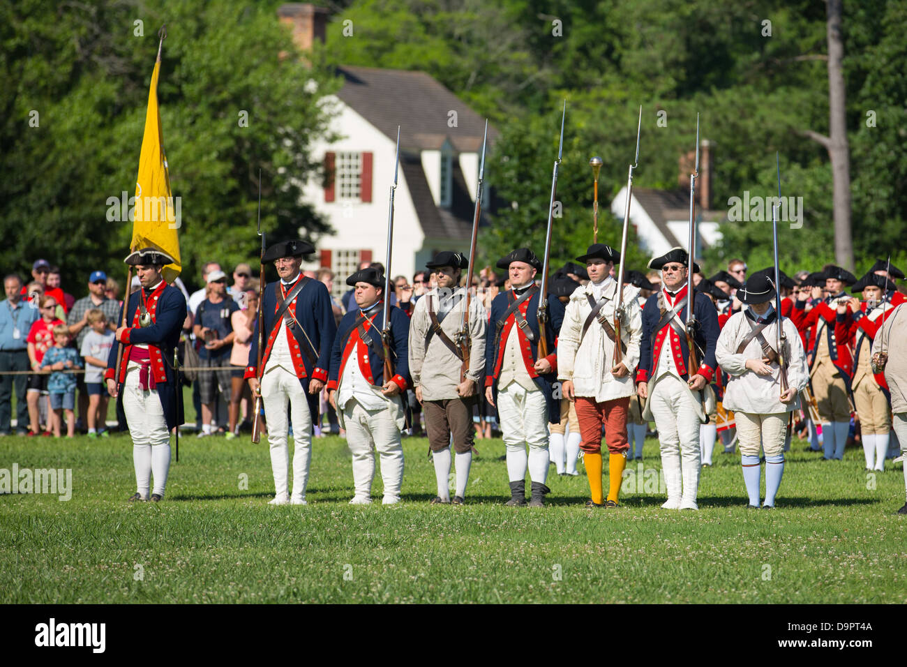 Revolutionär War Reenactment in Colonial Williamsburg, Virginia, USA Stockfoto