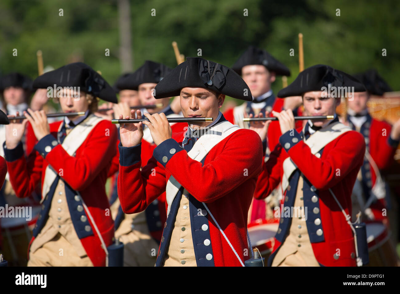 Revolutionär War Reenactment in Colonial Williamsburg, Virginia, USA Stockfoto