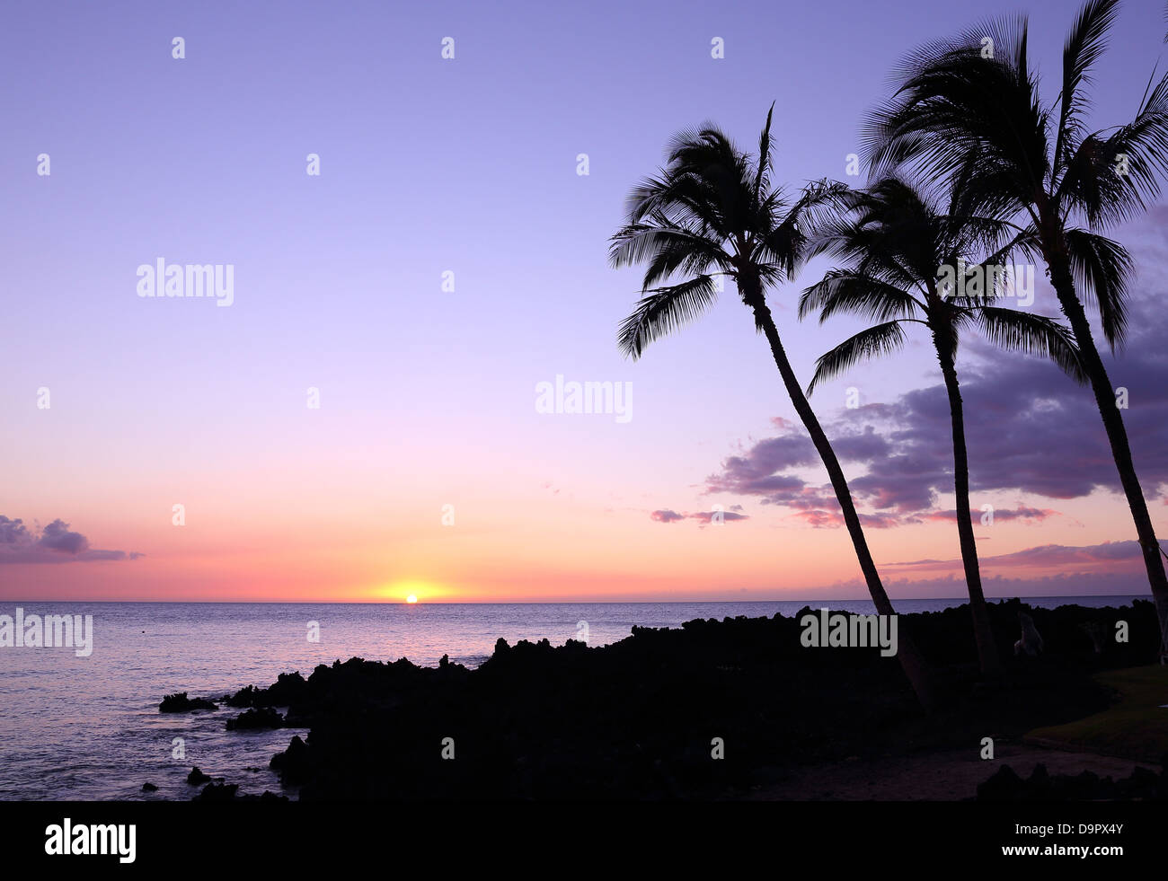 Sonnenuntergang auf Big Island, Hawaii, USA Stockfoto