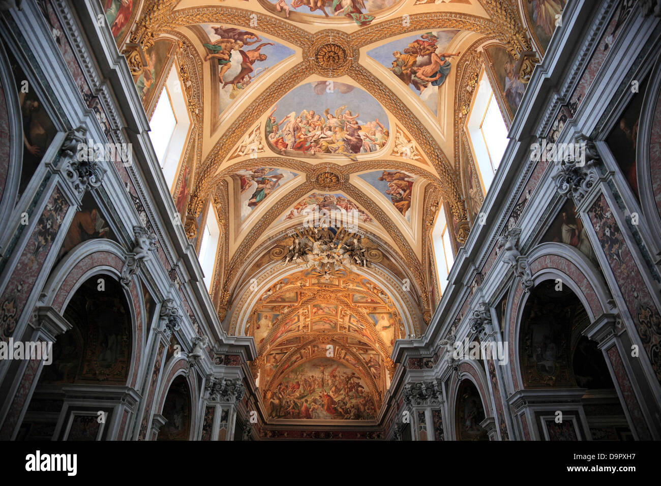 Decke der Kirche in der Certosa di San Martino auf der oben genannten Vomero Neapel, Kampanien, Italien Stockfoto