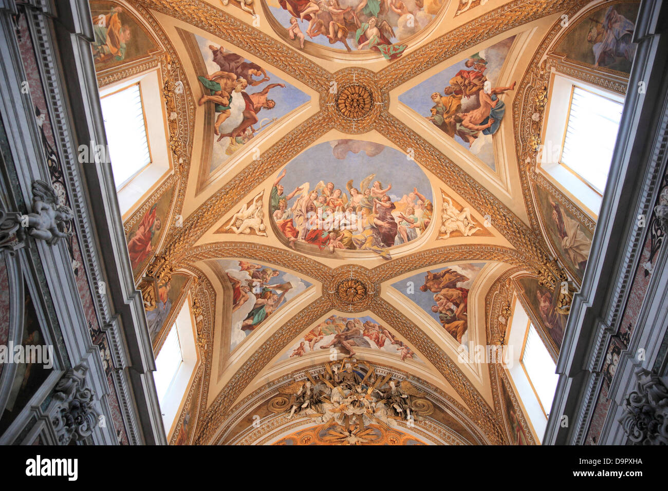 Decke der Kirche in der Certosa di San Martino auf der oben genannten Vomero Neapel, Kampanien, Italien Stockfoto