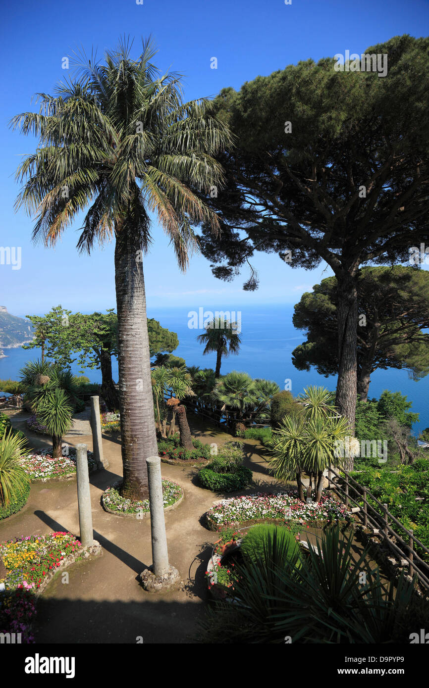 Gärten der Villa Rufolo, Ravello, Golf von Amalfi, Kampanien, Italien Stockfoto