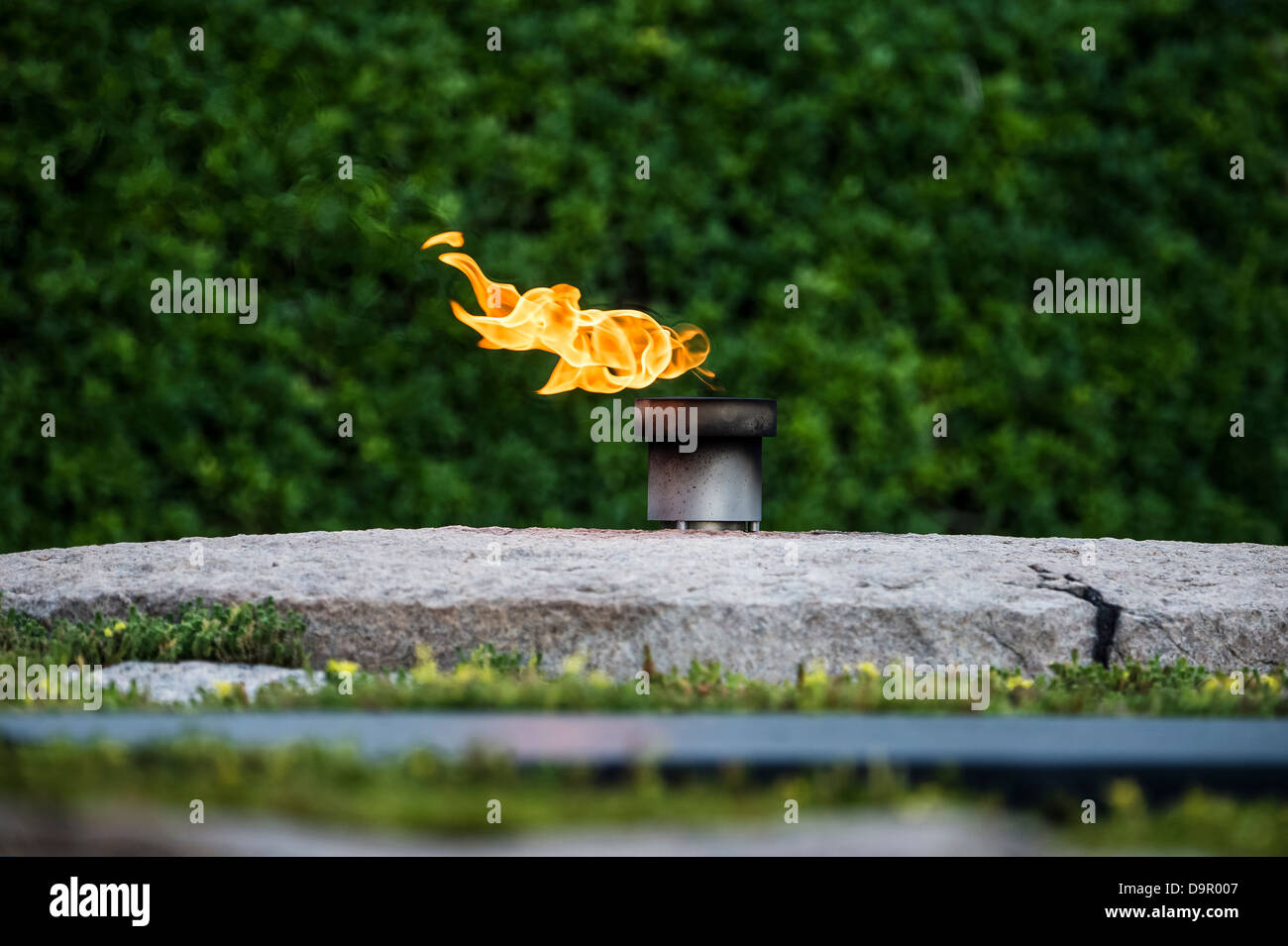 John F Kennedy Grab und Eternal Flame, Friedhof von Arlington, Virginia, USA Stockfoto