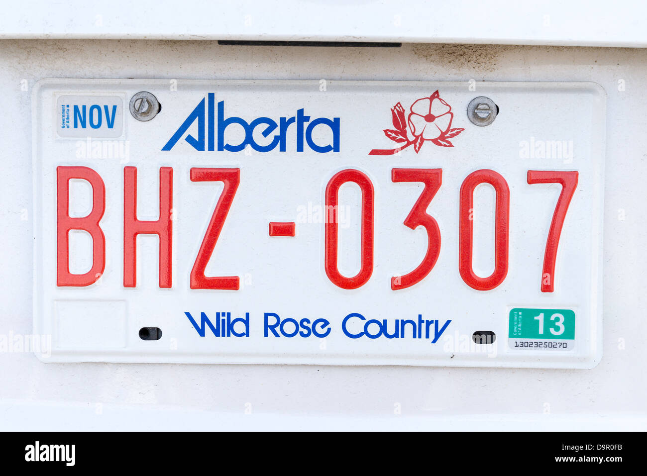 Alberta Auto Nummernschild Stockfoto