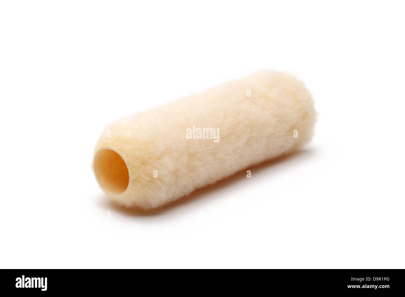 Beige Farbroller isoliert auf weißem Hintergrund Stockfoto