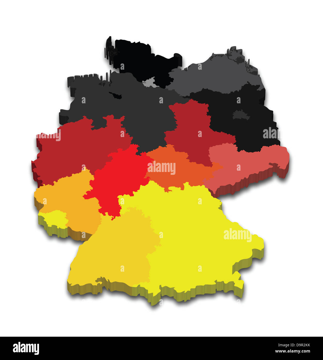 Vektor-Illustration einer 3D Zustand-Karte aus dem deutschen Stockfoto