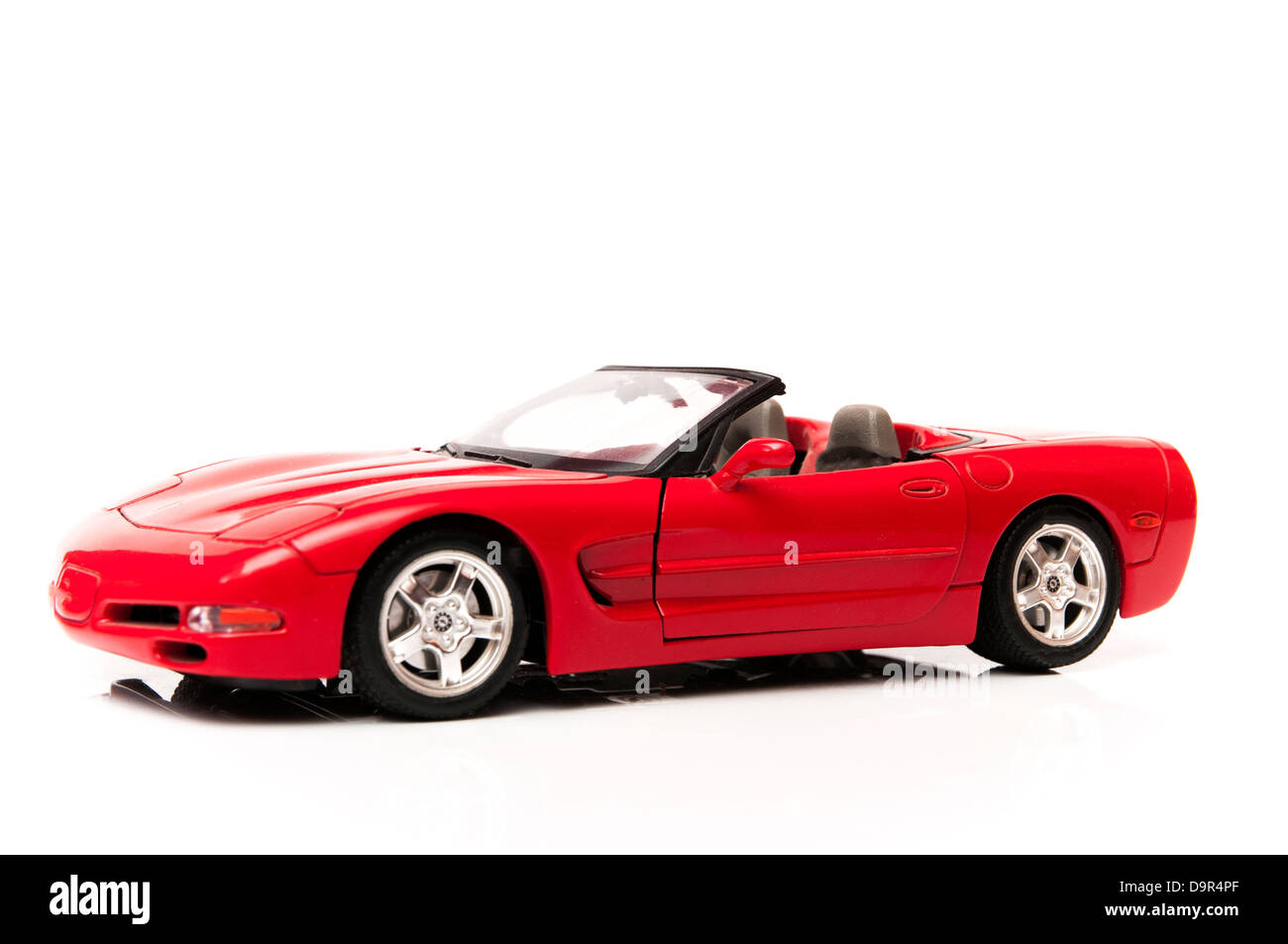 Corvette Rojo Muy Rapido de Fondo blanco Stockfoto