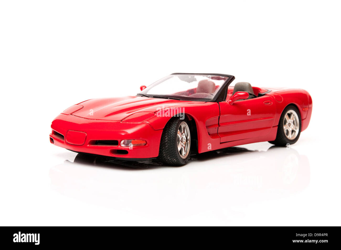 Corvette Rojo Muy Rapido de Fondo blanco Stockfoto