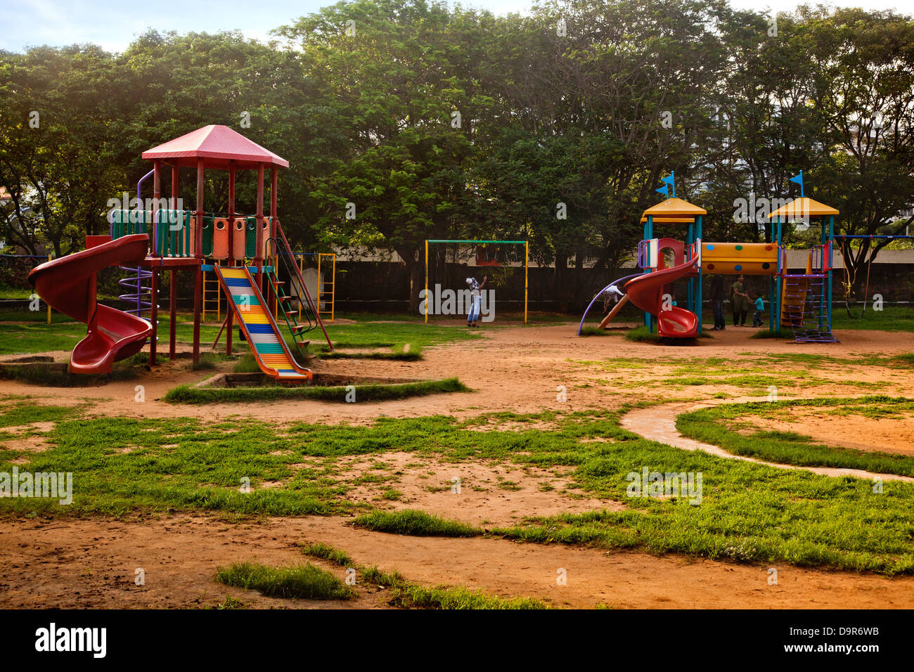 Folien in einem Park, Visakhapatnam, Andhra Pradesh, Indien Stockfoto