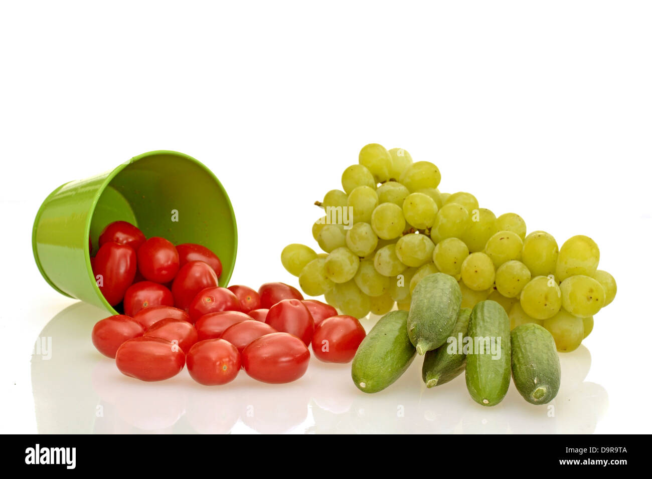 Tomaten, Gurken und Weintrauben Stockfoto