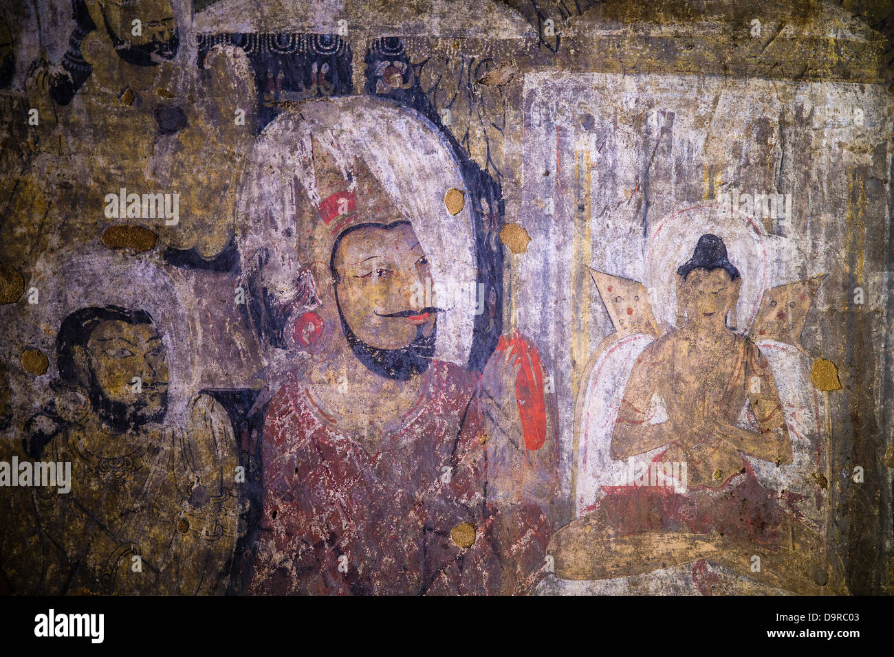 Gemälde in Gubyaukgyi Pagode in Bagan, Myanmar (Burma) Stockfoto