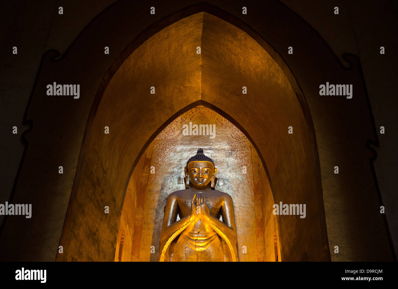 Buddha zu Ananda Tempel, Bagan, Myanmar (Burma) Stockfoto