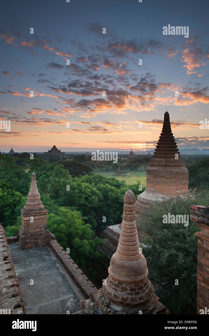 der Tempel von Bagan in der Morgendämmerung, Myanmar (Burma) Stockfoto