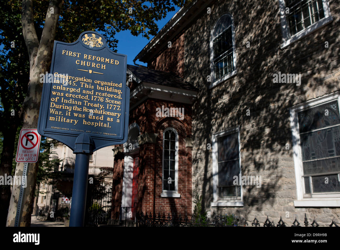 Erste reformierte Kirche, Easton, Pennsylvania, Vereinigte Staaten von Amerika Stockfoto