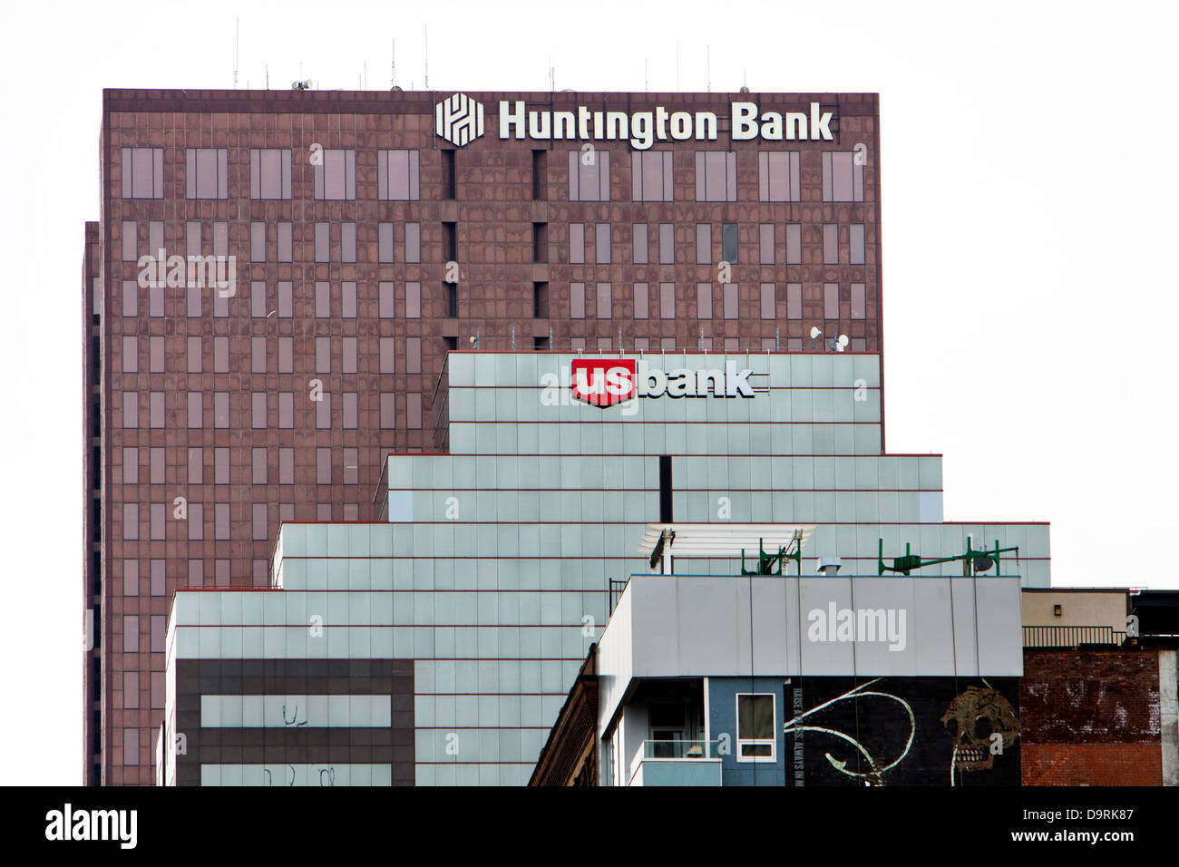 Huntington Bank und der US-Bank Gebäude in Columbus, Ohio, USA. Stockfoto
