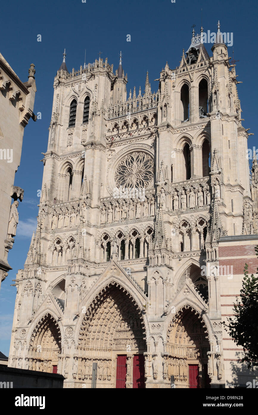 Die Kathedrale unserer lieben Frau von Amiens (Cathédrale Notre-Dame Amiens) oder Kathedrale von Amiens, Amiens, Somme, Picardie, Frankreich. Stockfoto