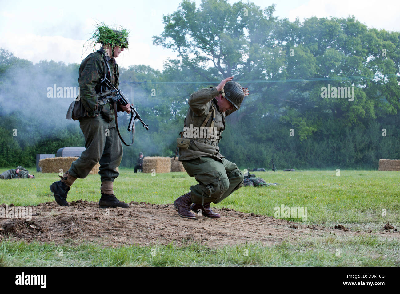 Militärische Kriegsführung Reenactment Neuheitendienst Overlord, Waterlooville, Hampshire, UK Stockfoto