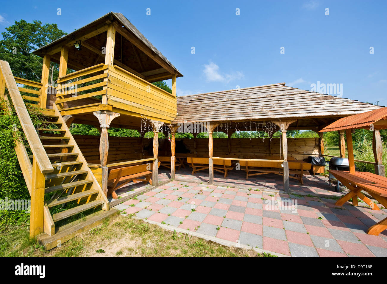 Ein Bed &amp; Breakfast-Pension in einem Dorf in der Nähe von Knyszyn-Wald am Fluss Biebrza am Rande des Nationalpark Biebrza-Flusstal. Stockfoto