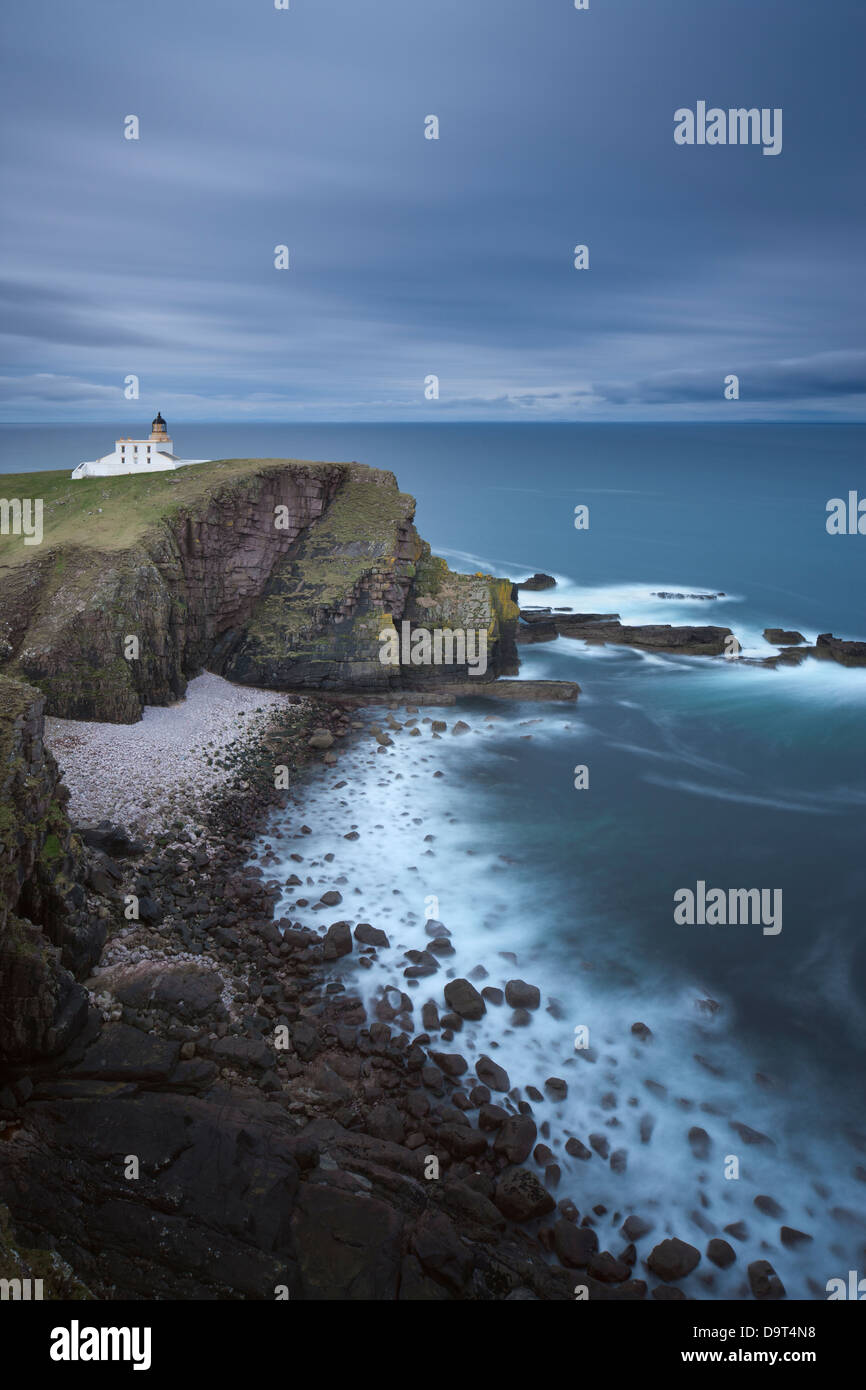 Stoner Head Lighthouse, Sutherland, Schottland, UK Stockfoto