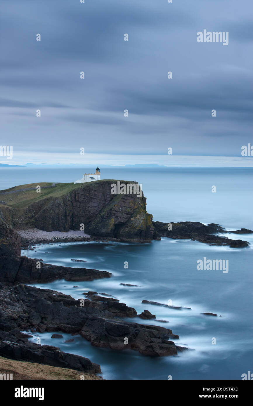 Stoner Head Lighthouse, Sutherland, Schottland, UK Stockfoto
