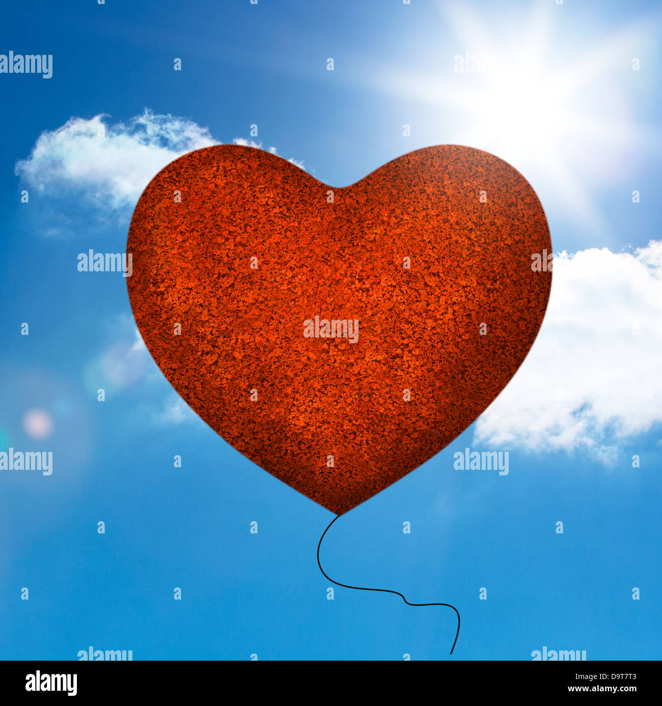 Roten Ballon Herzform Stockfoto