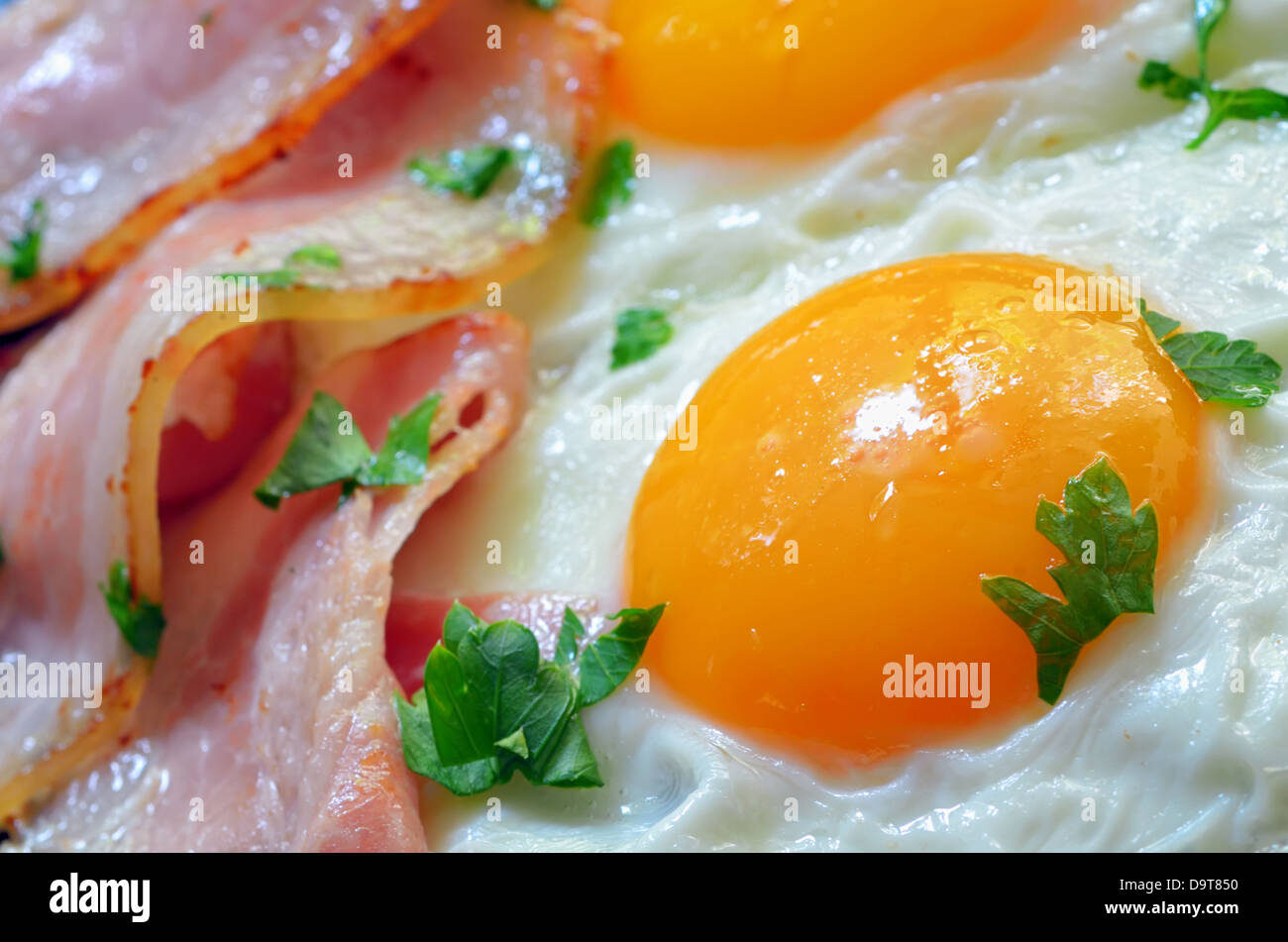 Frühstück mit Speck und Eiern Shooting im studio Stockfoto