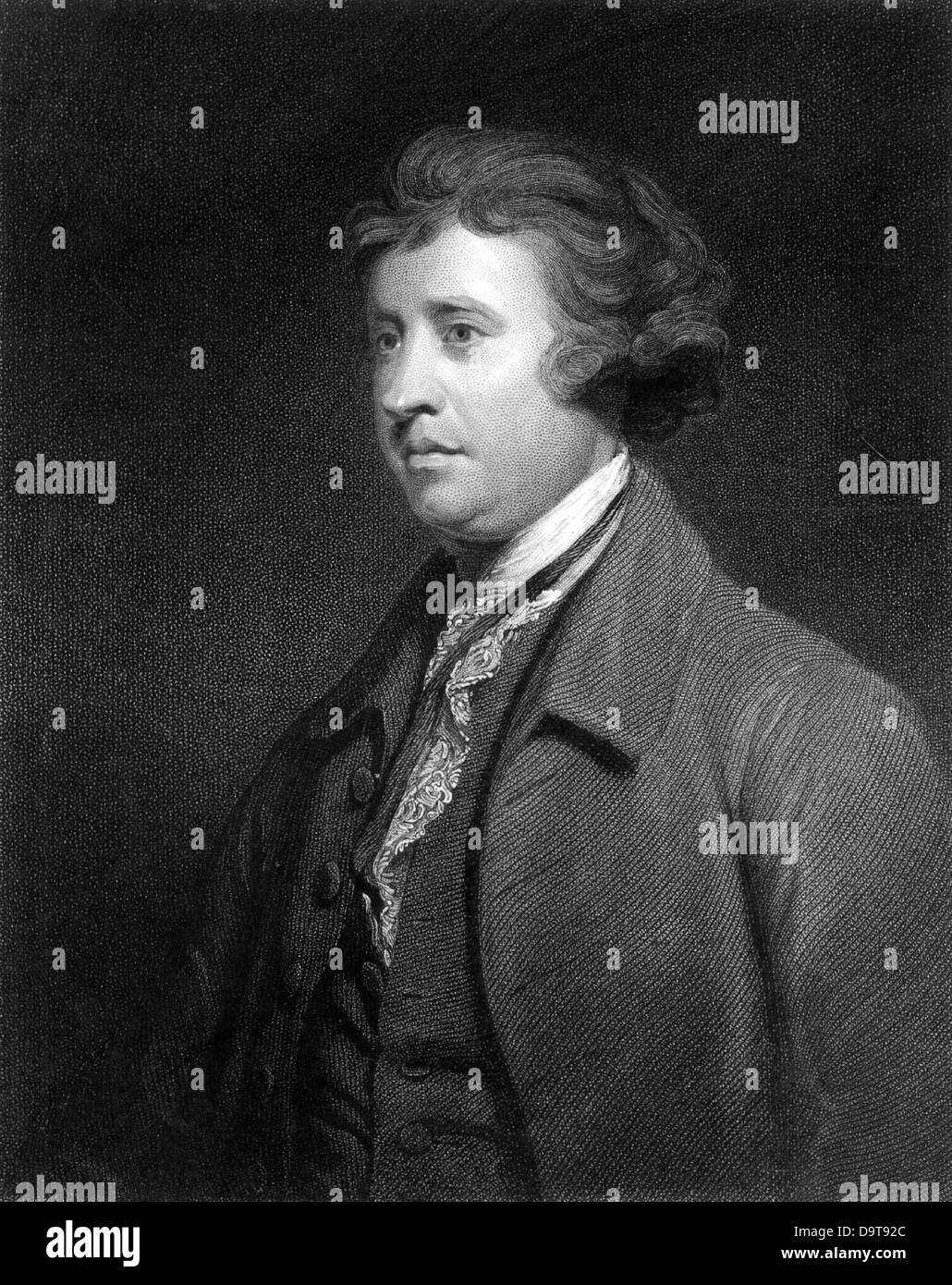 Edmund Burke anglo-irischen Redner, politischer Philosoph und Schriftsteller Stich nach dem Porträt von Joshua Reynolds Stockfoto