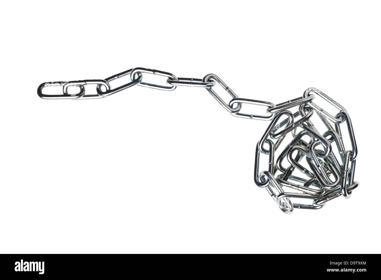 Metall-Kette isoliert auf weißem Hintergrund Stockfoto