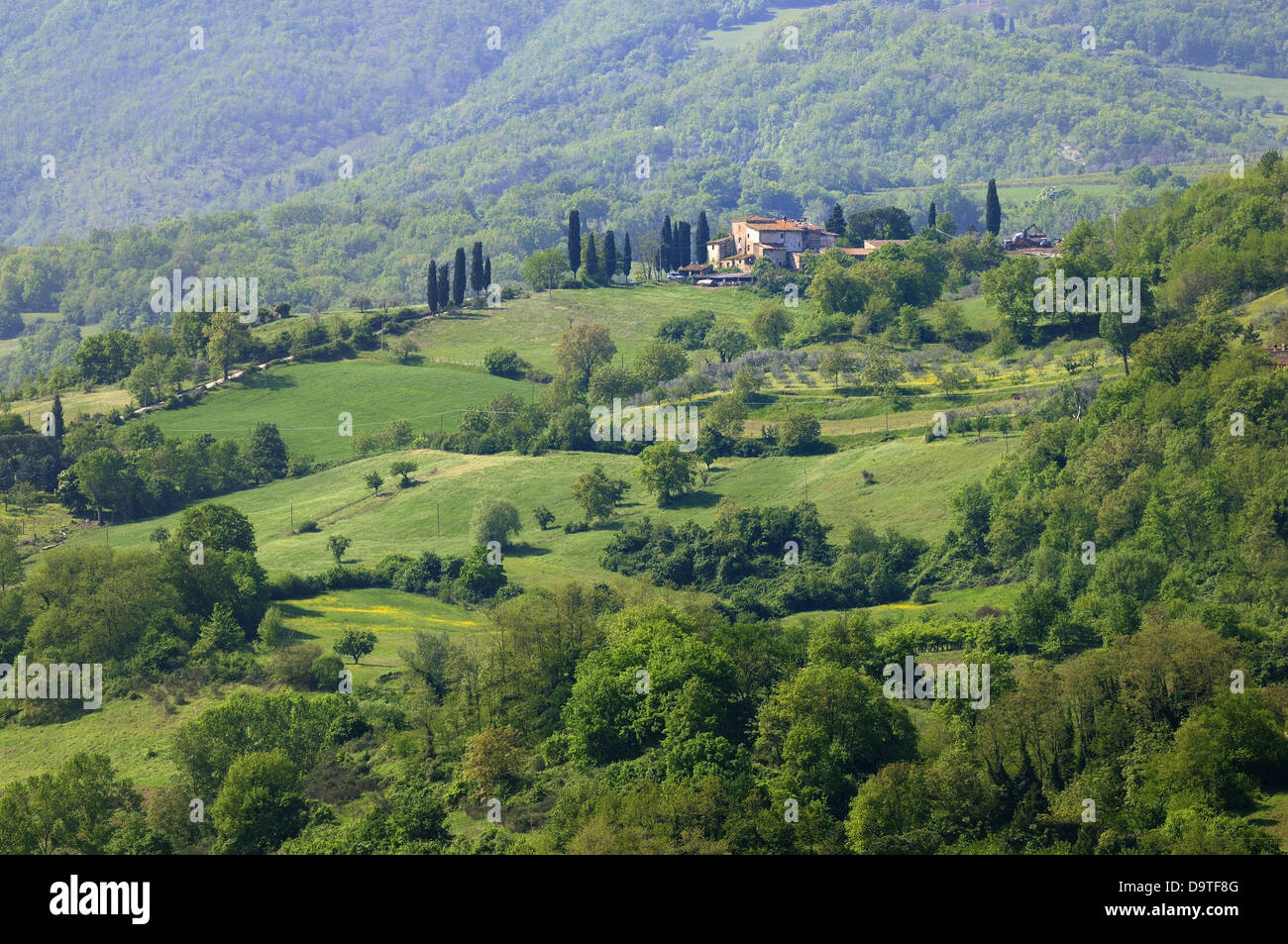 Landschaft der toskanischen Hügel in der Nähe von Florenz in Mugello-Tal Stockfoto