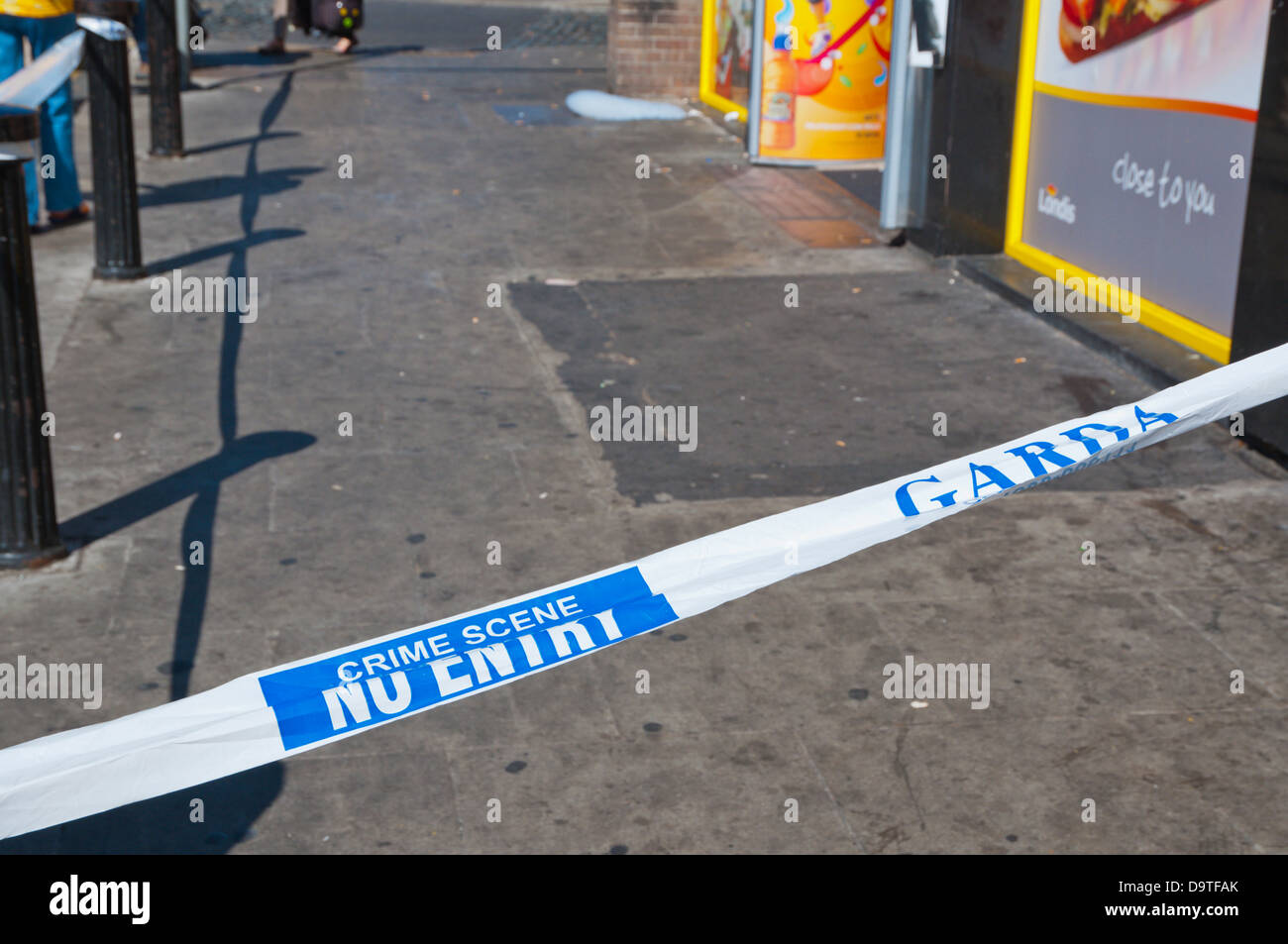 Mit Klebeband aus Tatort College Green street Dublin Irland Mitteleuropa Stockfoto