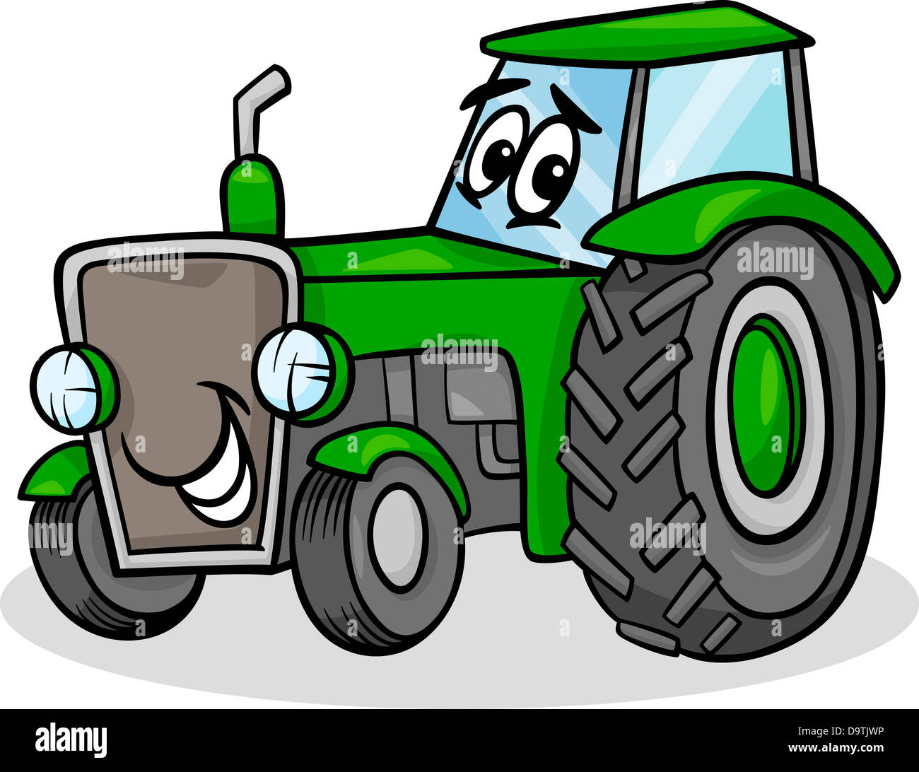 Cartoon-Illustration der Funny Farm Traktor Fahrzeug Comic-Maskottchen
