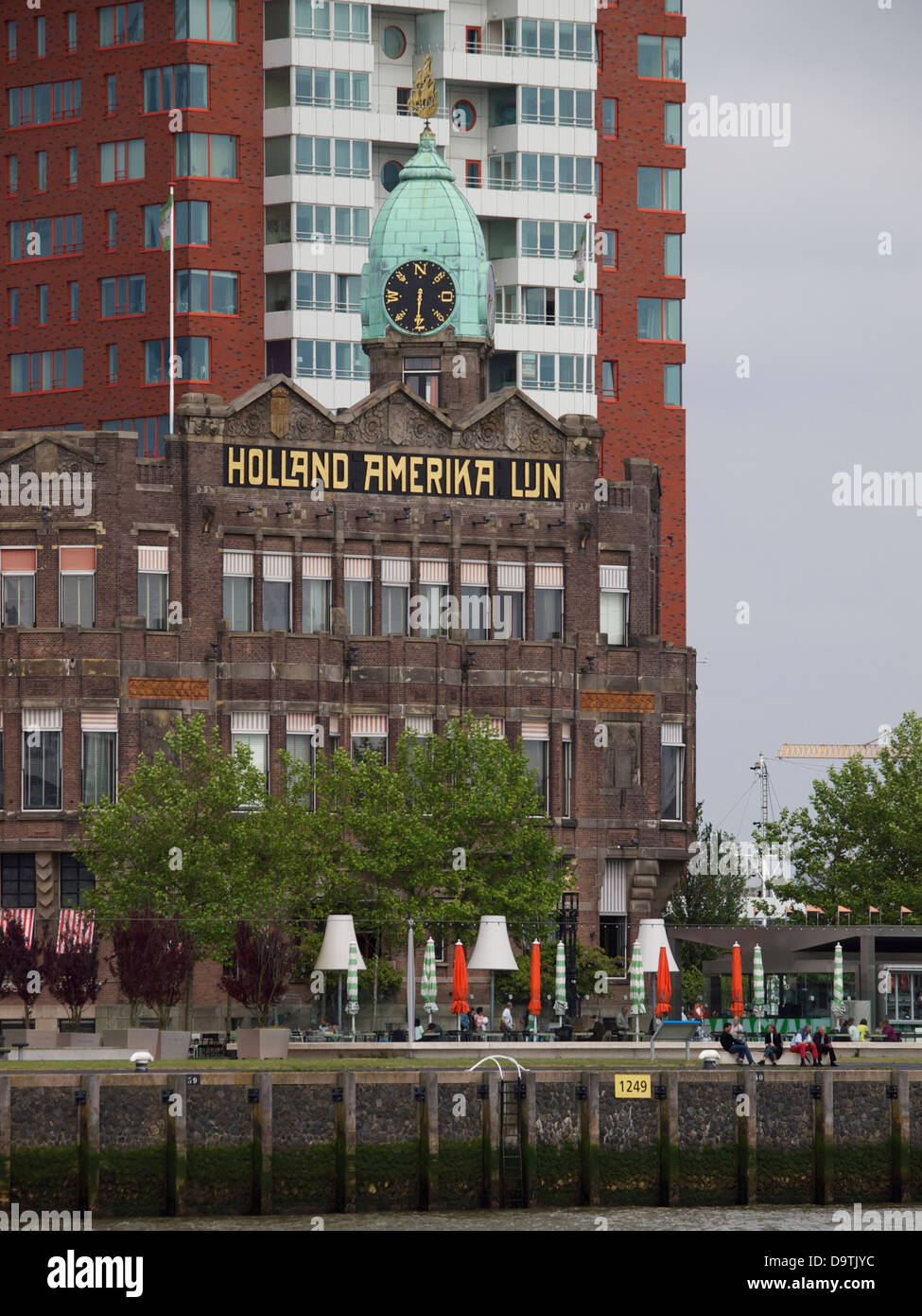 Hotel New York am Ufer Maas in Rotterdam, Niederlande. Stockfoto