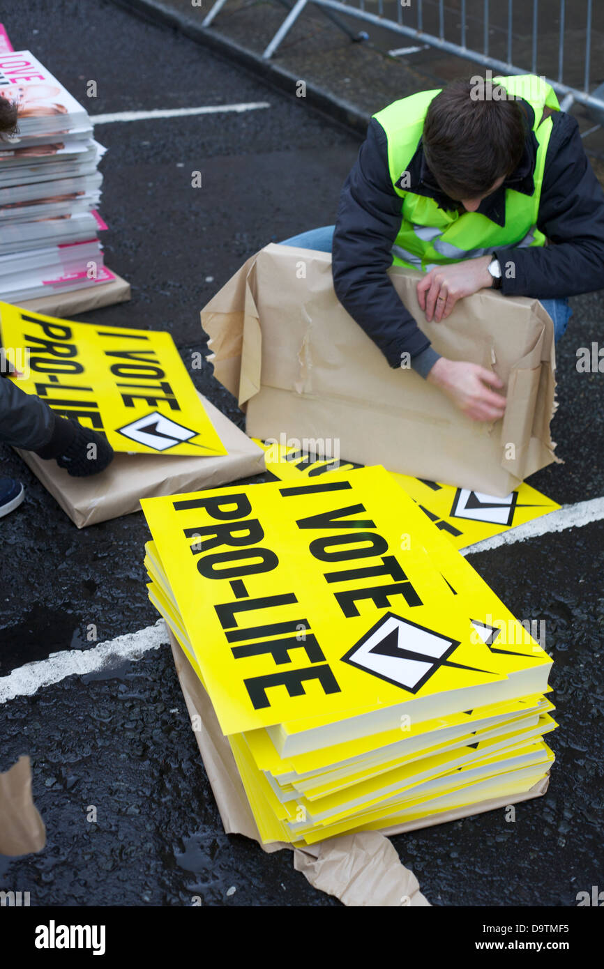 Pro Life-Demonstranten in der Stadt Dublin Irland Stockfoto