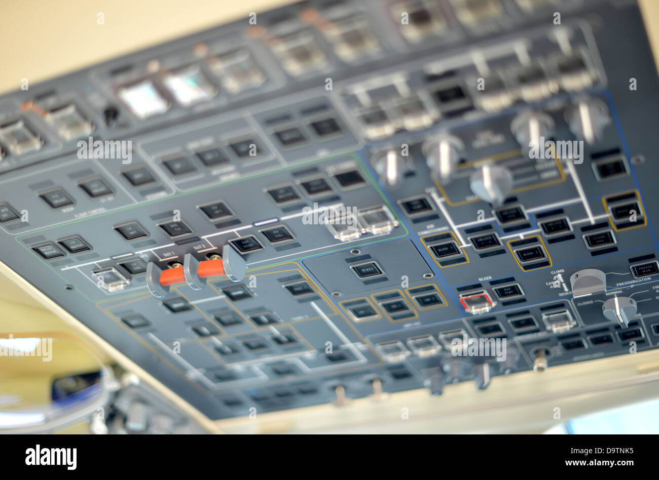 Control-Panel im Cockpit ein Düsenjet Stockfoto