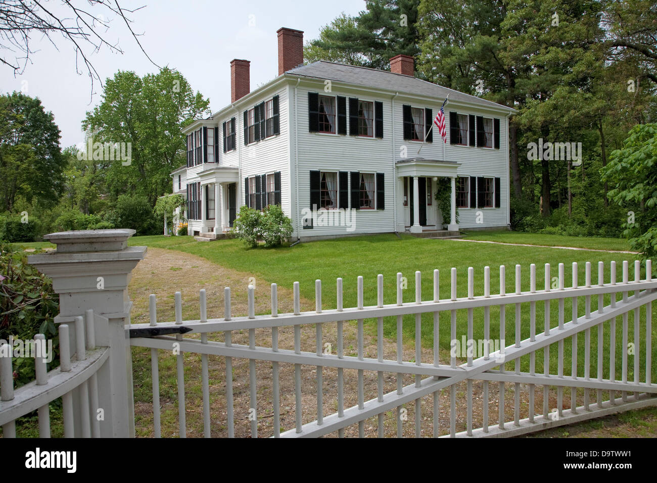 Historische Heimat der freiheitsliebende Schriftsteller, Waldo, Concord, MA Stockfoto