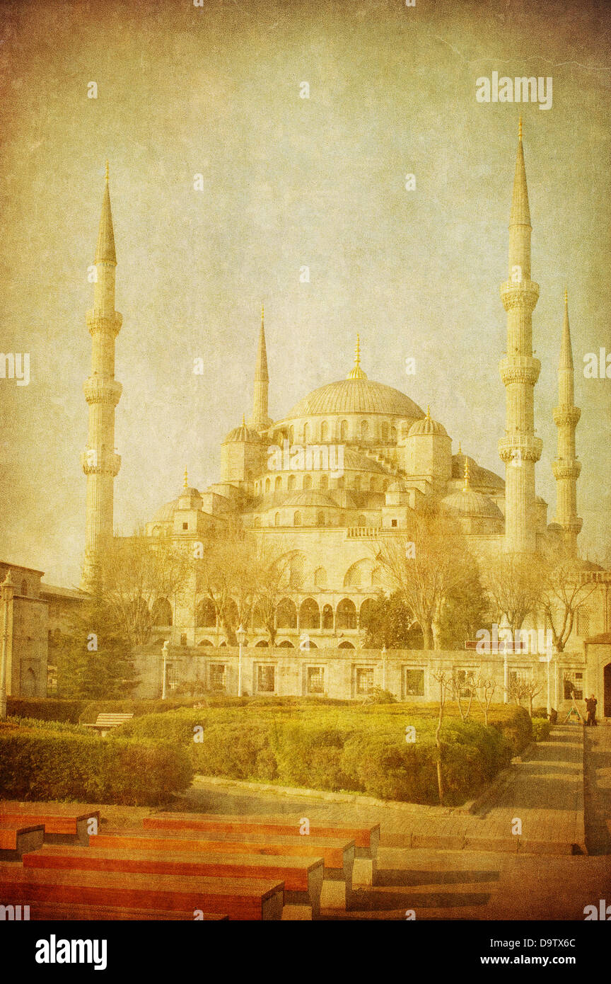 Vintage Bild blaue Moschee, Istanbul Stockfoto